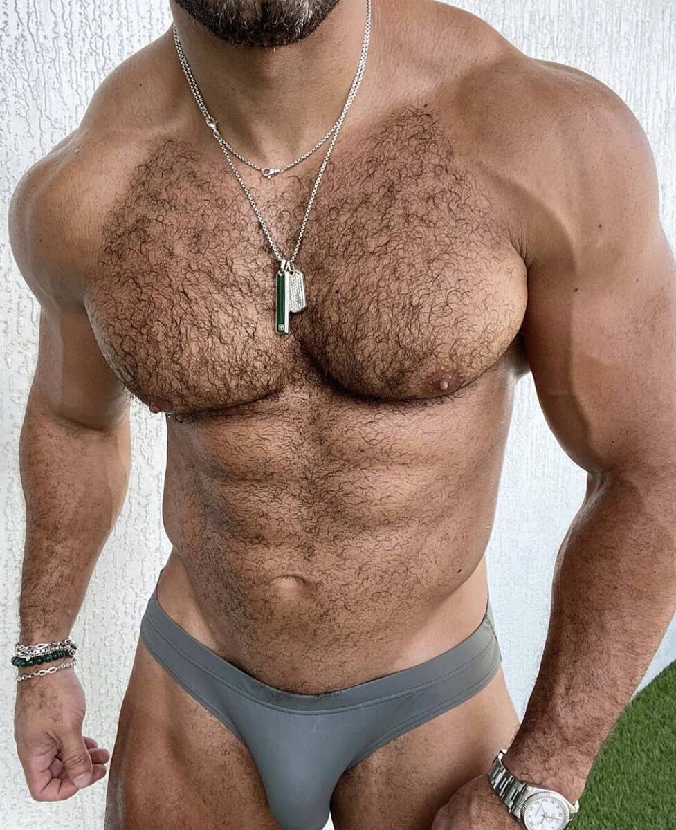 Hairy pecs...