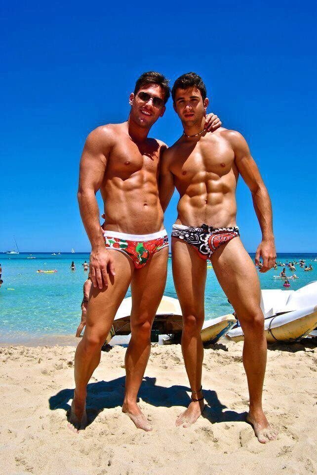 Two Guys-Beach-Multicolored Speedos