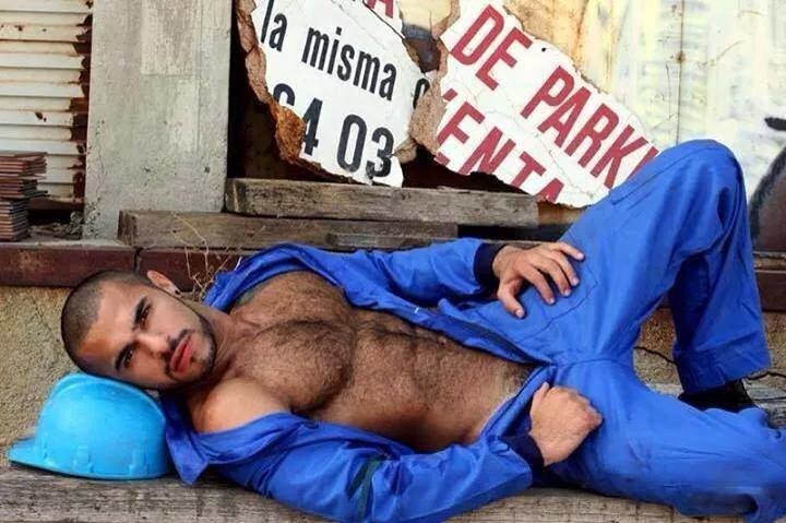 Hot As All Fucking Hell-Beard-Fur-Blue Jumpsuit