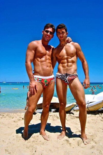 Two Guys-Beach-Multicolored Speedos
