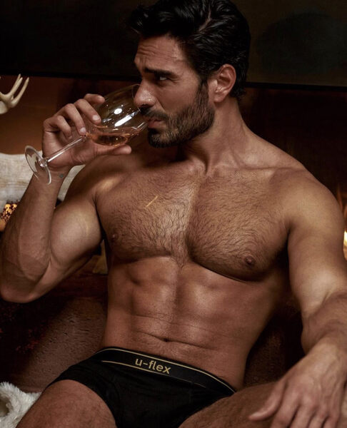 Hot as they cum guy sipping vino