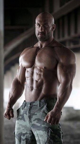 Striking muscle guy...