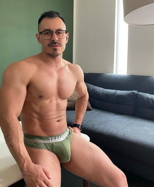 Smooth muscle - glasses - Teamm8 green briefs