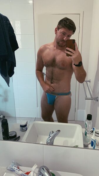 Selfie - string bikini - light hairy