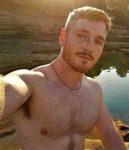 Blond - scruff beard - hairy chest