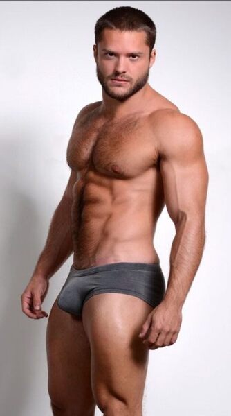Light hairy lean muscle - scruff beard - nice package