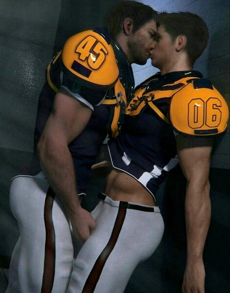 Football bromance kissing