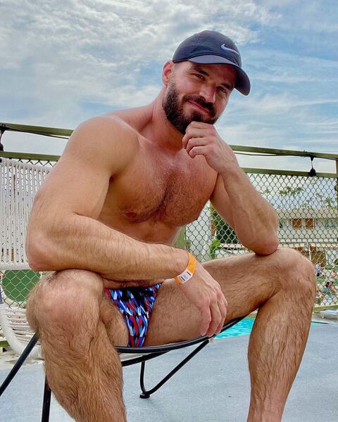 Man happily spreading