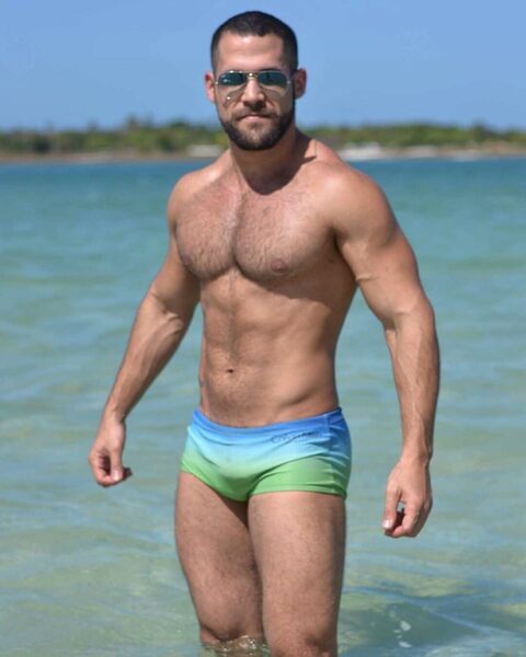 I am sure you will look closely and see that the trunks are indeed by Calvin Klein!