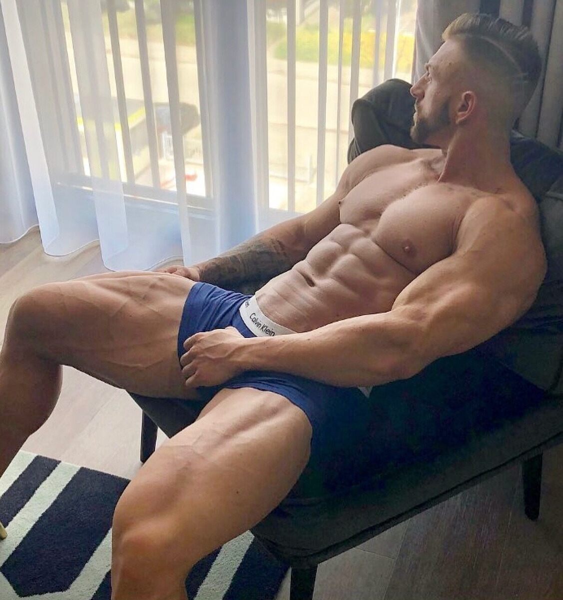 Waiting for his next trick to arrive….