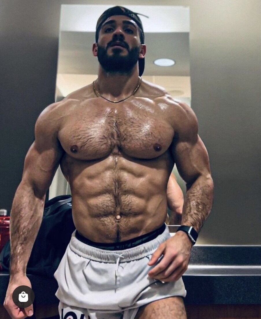 Perfect! Exactly as requested! Dripping with sweat from the gym!