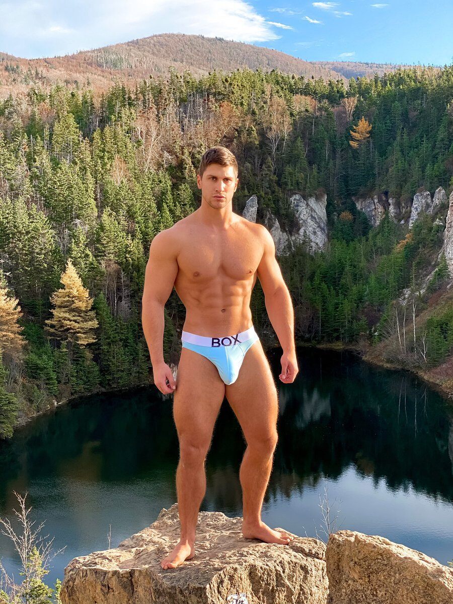 Kyle Hynick way up high on the rocks!