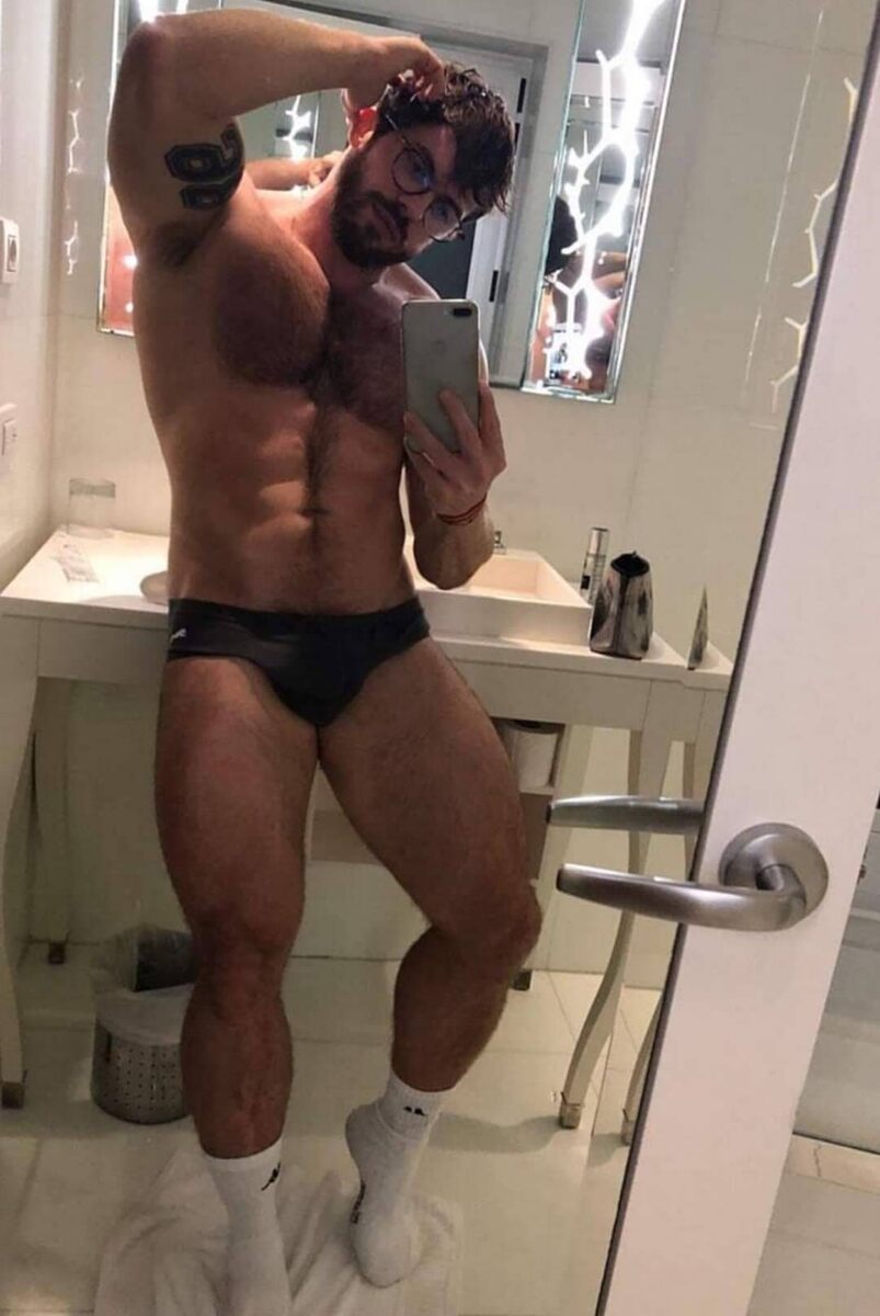 On his toes…