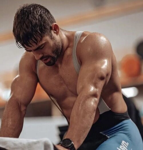 For those times when you want him dripping with perspiration so you can lick the sweat off his balls and more…
