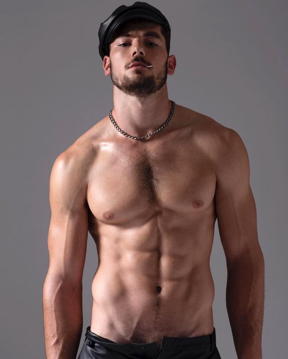 Hot leather boy - front view