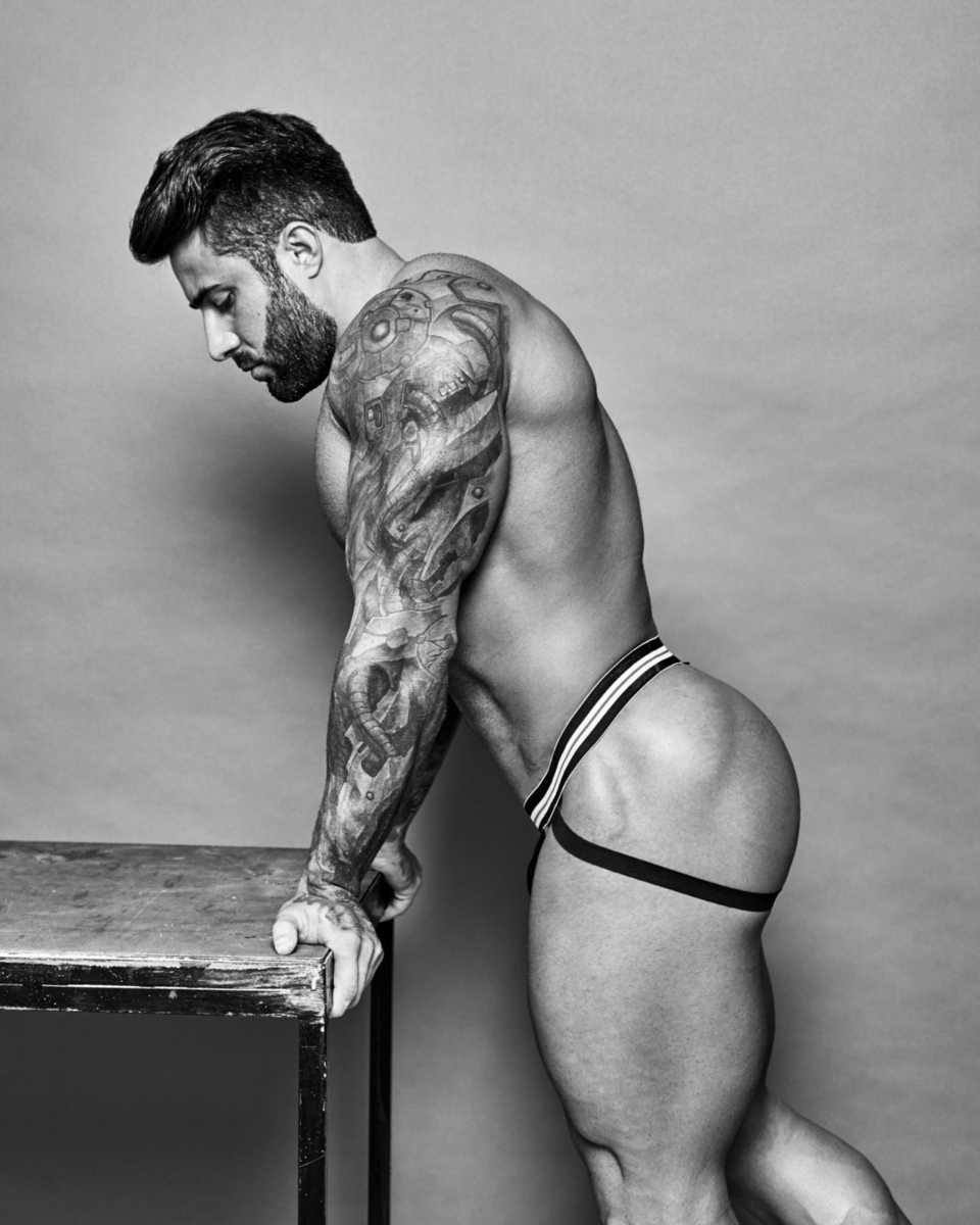 Ya can’t quite see how well he fills out the front of that jockstrap, but he certainly more than fills out the back quite nicely!
