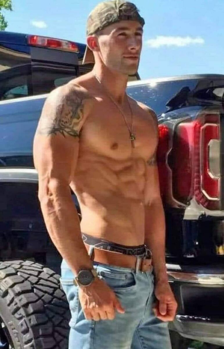 Neither the guy nor his pickup is built for light duty!