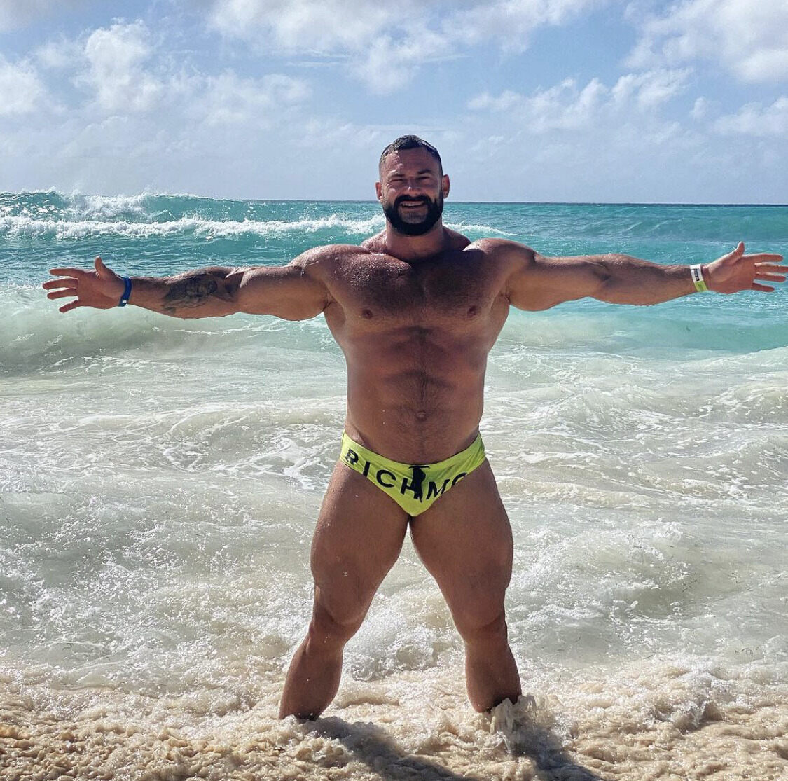 He’s welcoming you with open arms!