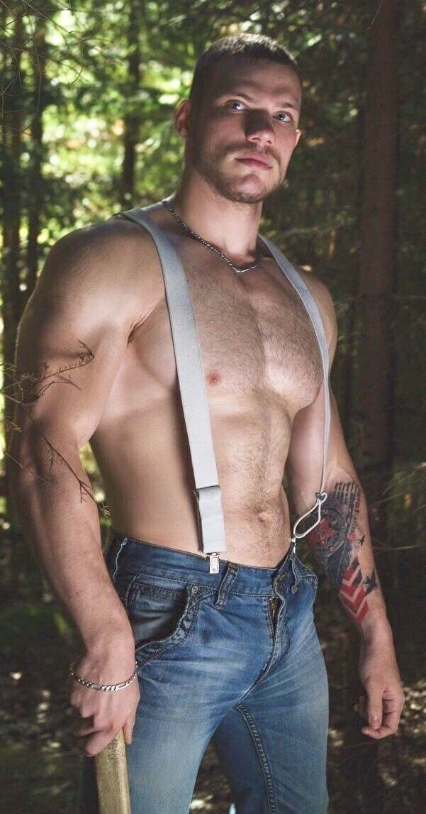 Lumberjack pecs, suspenders, and more…