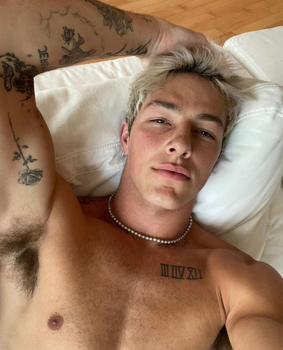 I’m guessing he ain’t a natural blond… but who the… cares!