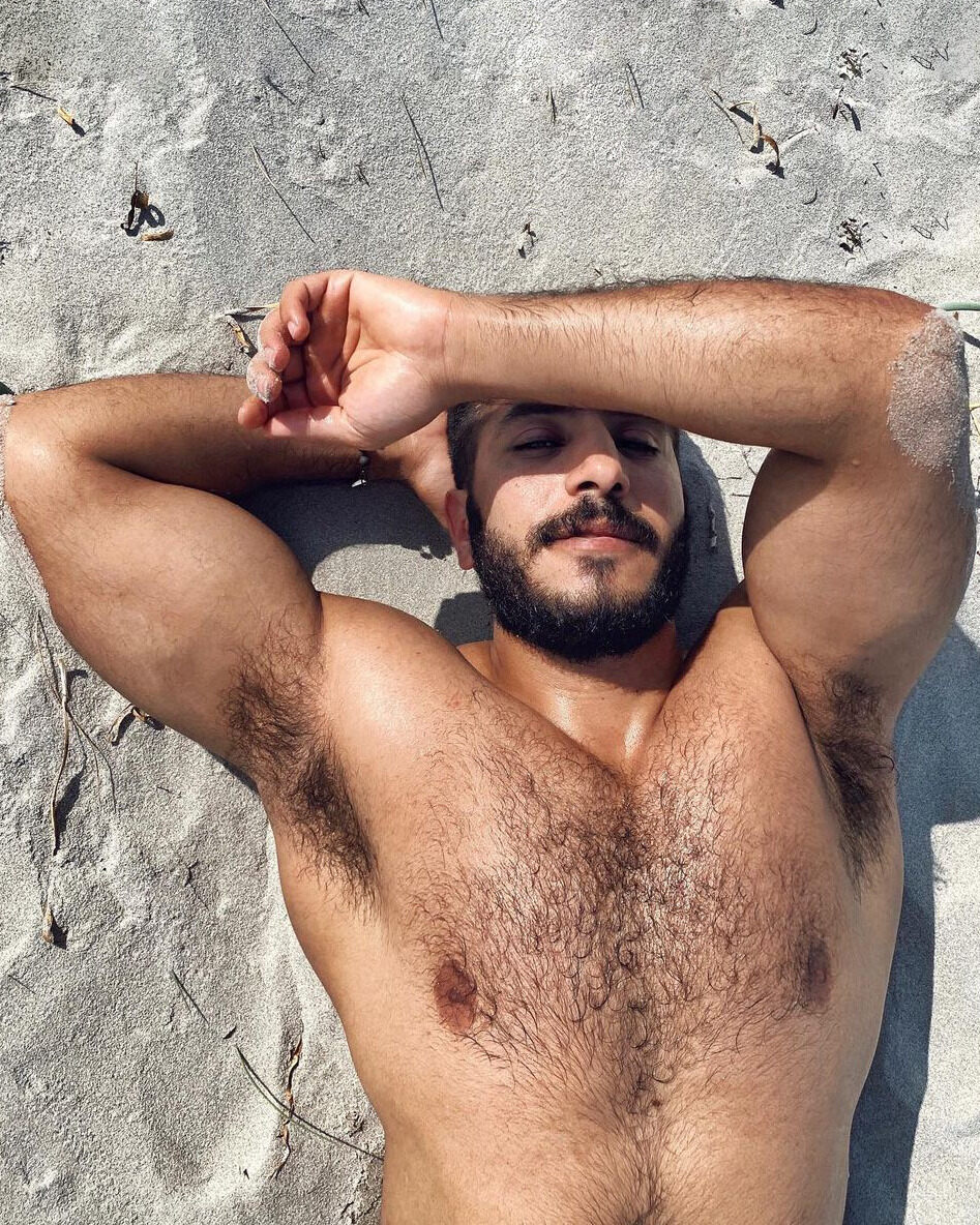 Ready to make his mark in the sand…
