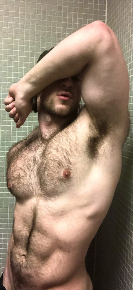 Camera shy hairy chest, hairy pits, and BJ lips…