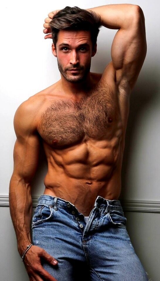 Unbuttoned macho male…