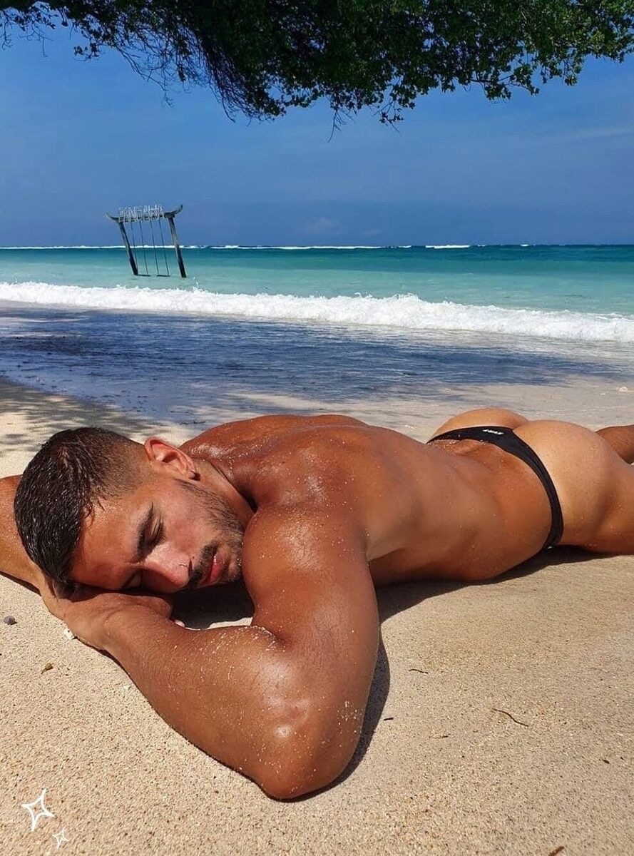 Lying on the sand