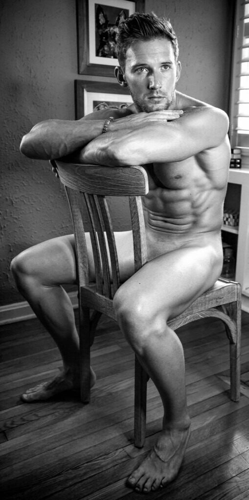 On chair backwards - B&W