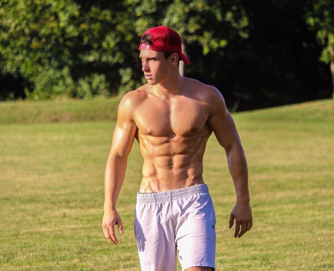 Red cap backwards AND red hot!