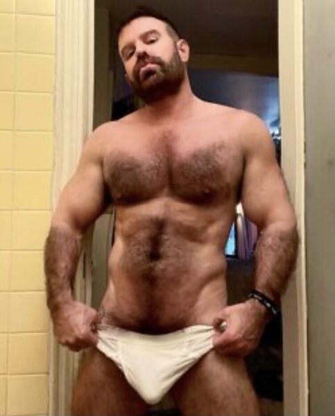 Taking off his tighty-whities…