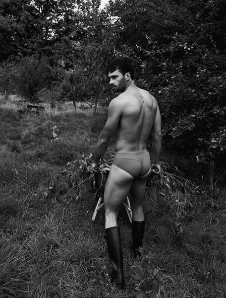 A strange way to be clearing bursh… but what he has wear when he works indoors is even weirder!