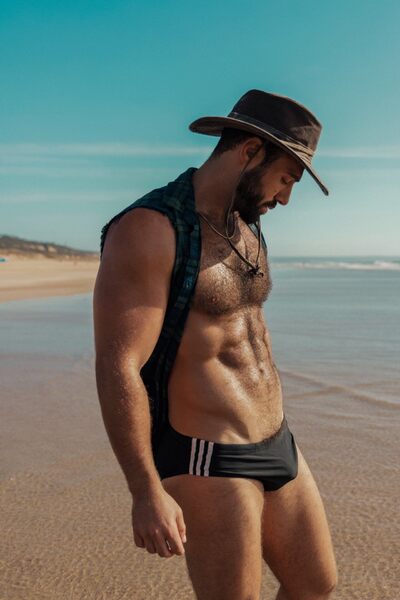 A pensive posture on the beach…
