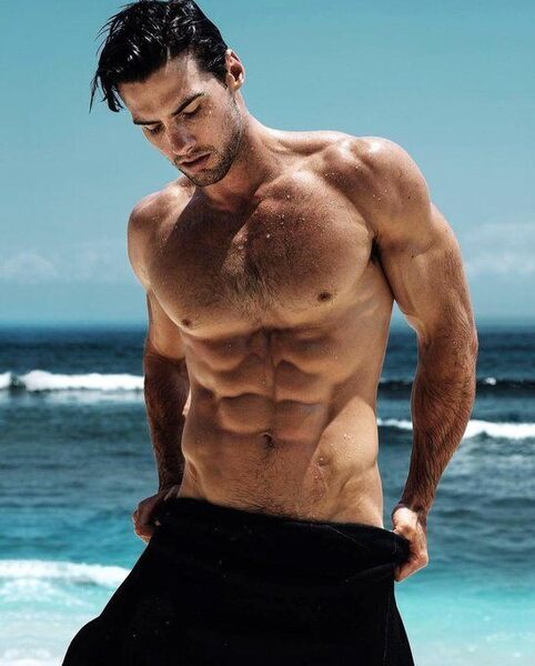 Getting ready to take a skinny dip in the ocean…
