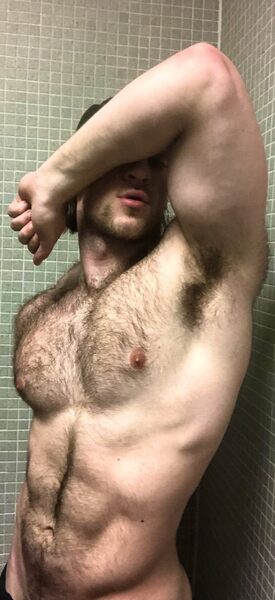 Camera shy hairy chest, hairy pits, and BJ lips…