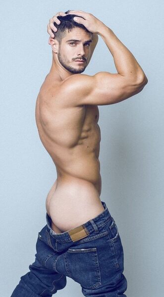 Half way out of  his jeans