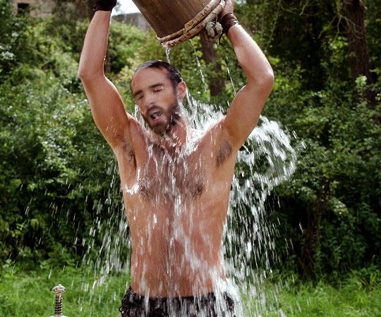 Soaking himself…