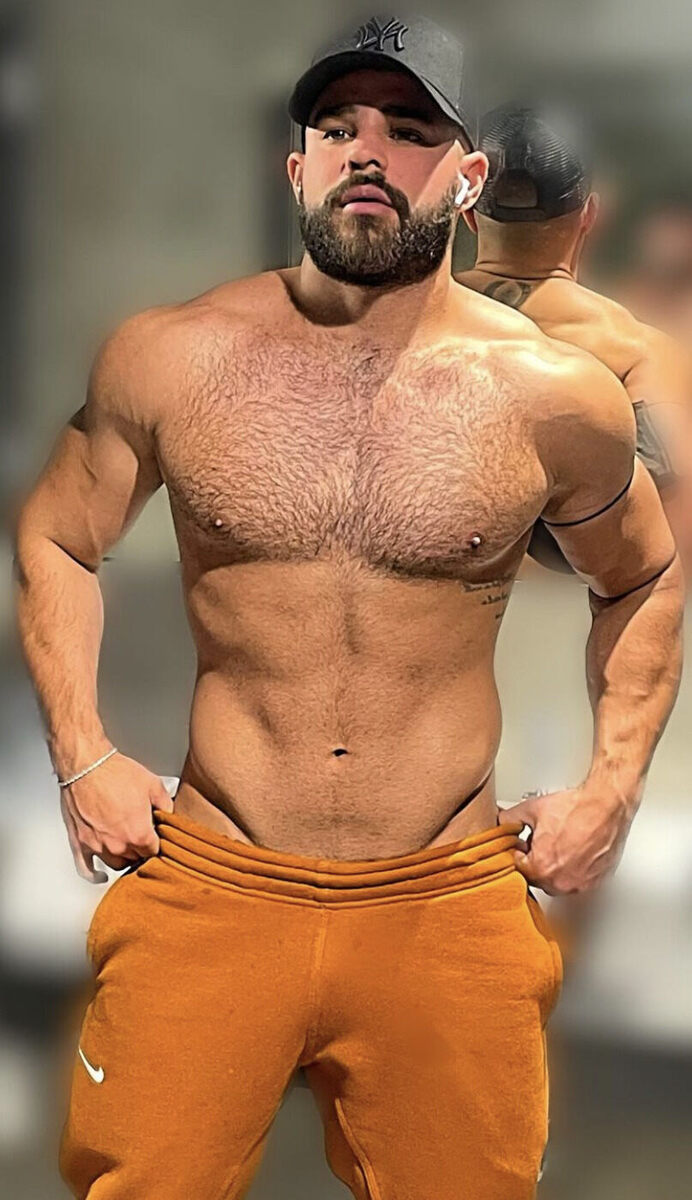Looks like he’s about to pull those sweats down for you…