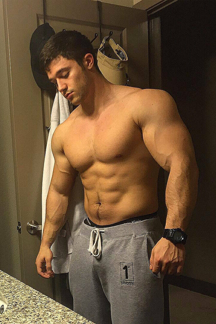 In his sweats
