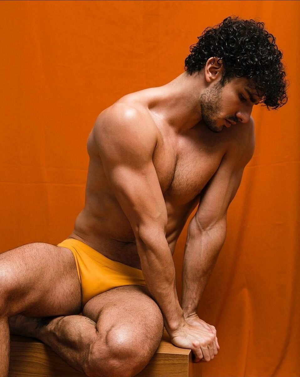 His downward glance…