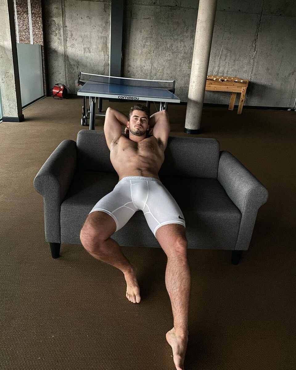 In his man cave