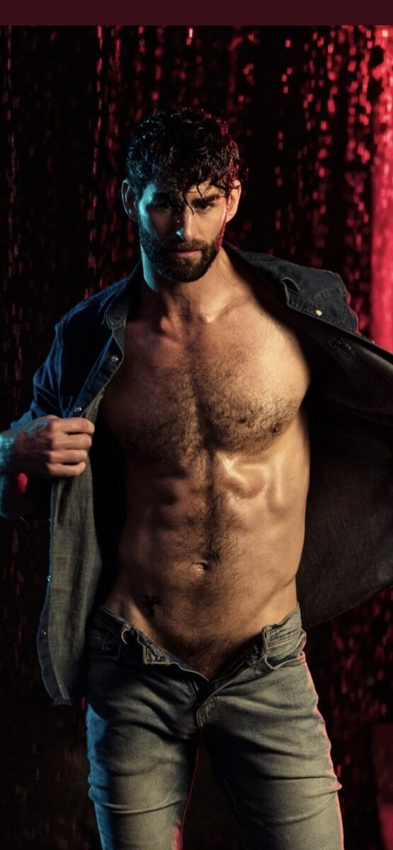 Hairy, lean, unbuttoned, and unzipped…