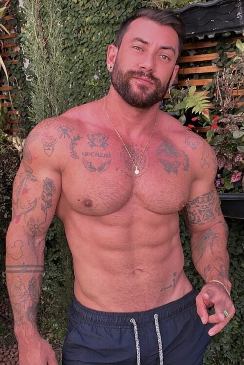 In his garden