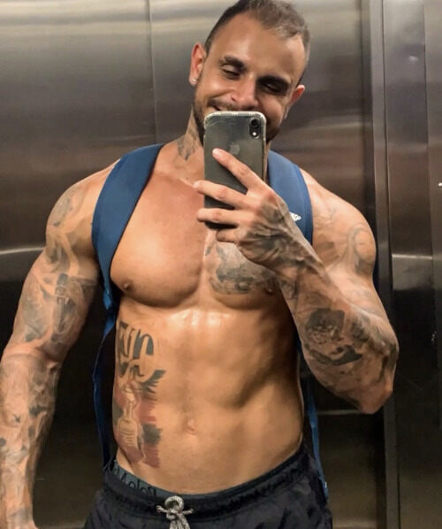 An uplifting elevator selfie