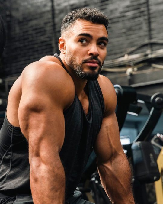Catching his breath between sets
