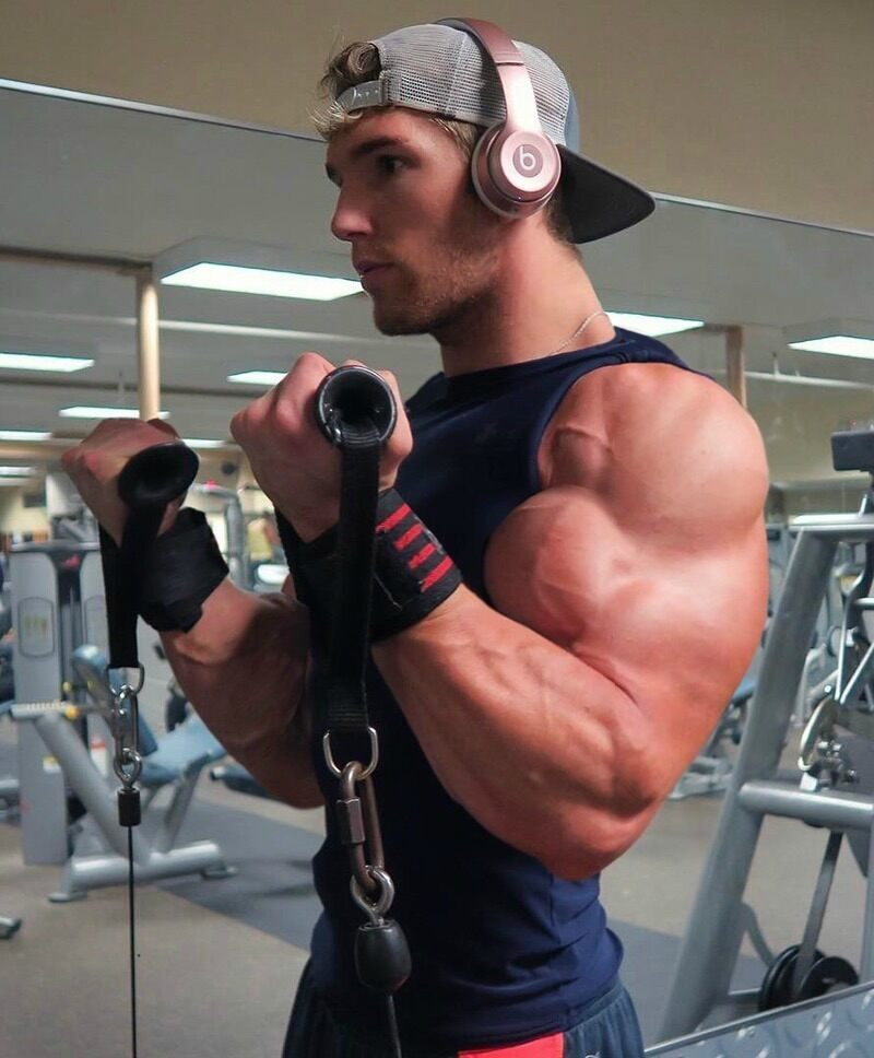 And his guns are not even pumped up all the way!