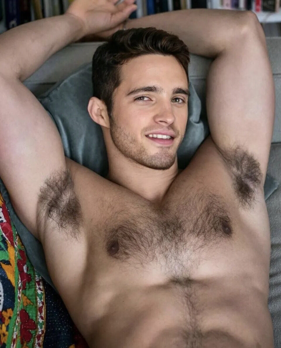 Looking thrilled that you are ready to dive into his pits.