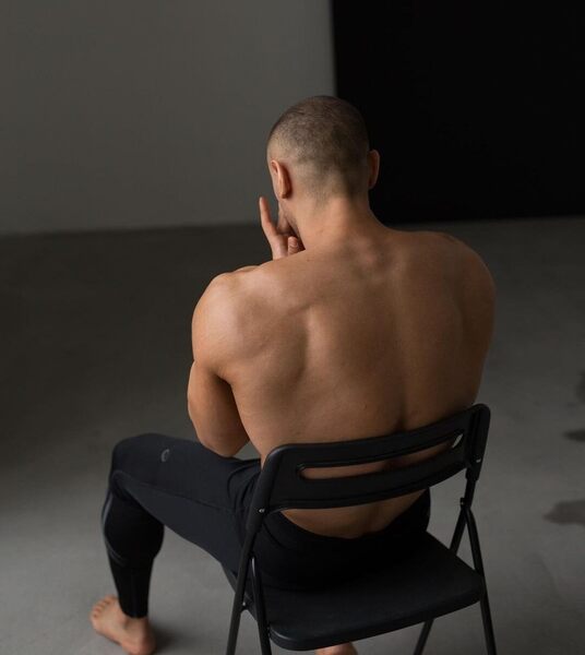 Folding chair back view