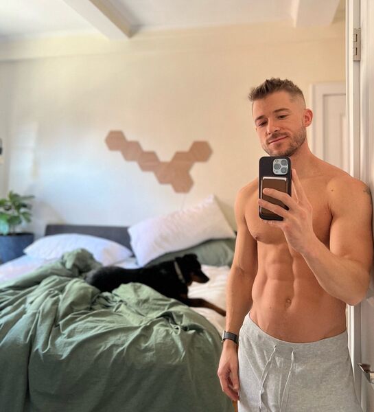 A selfie with his best friend.