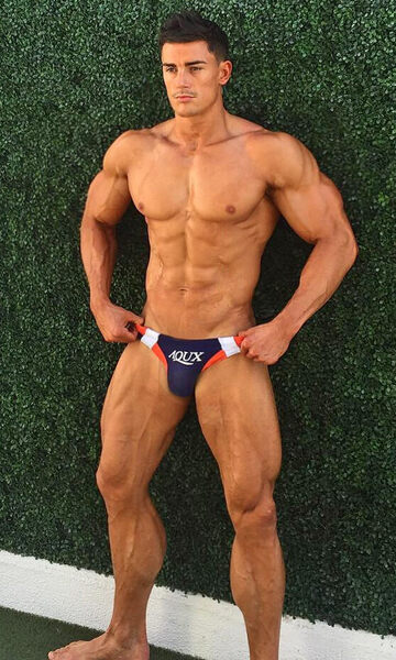 Looking good in his AQUX swimwear.